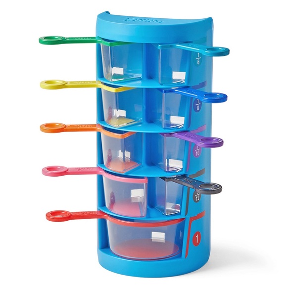 NIB Rainbow Fraction Measuring Cups hand2 mind 10 Piece Set, 3+ (Never Opened) - Picture 4 of 5